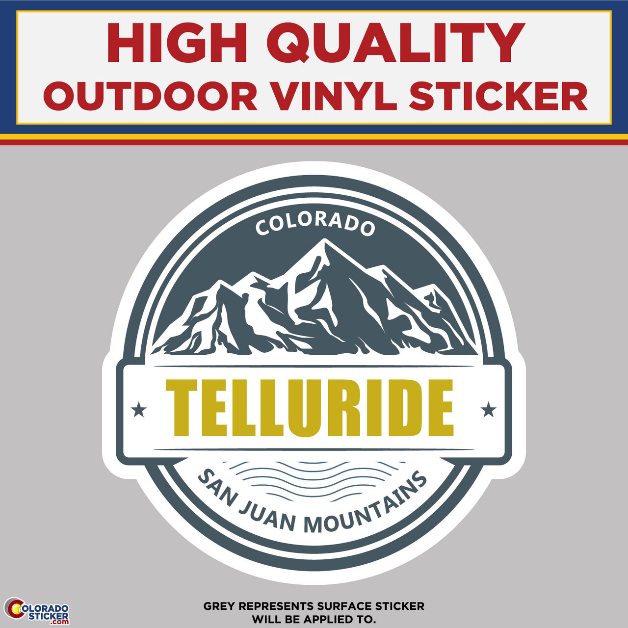 Telluride Colorado San Juan Mountains, High Quality Vinyl Stickers