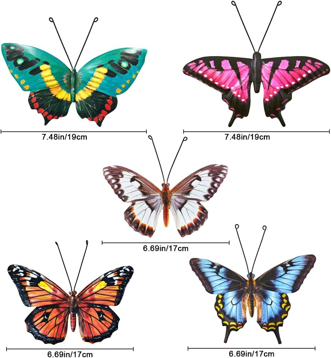 Charming 5-Piece Metal Butterfly Set – Perfect for Gifting & Decorating