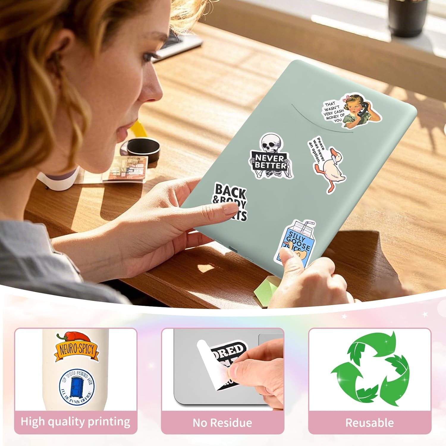 Funny Adult Waterproof Meme Stickers 100 Pcs Decals for Water Bottles Dirty