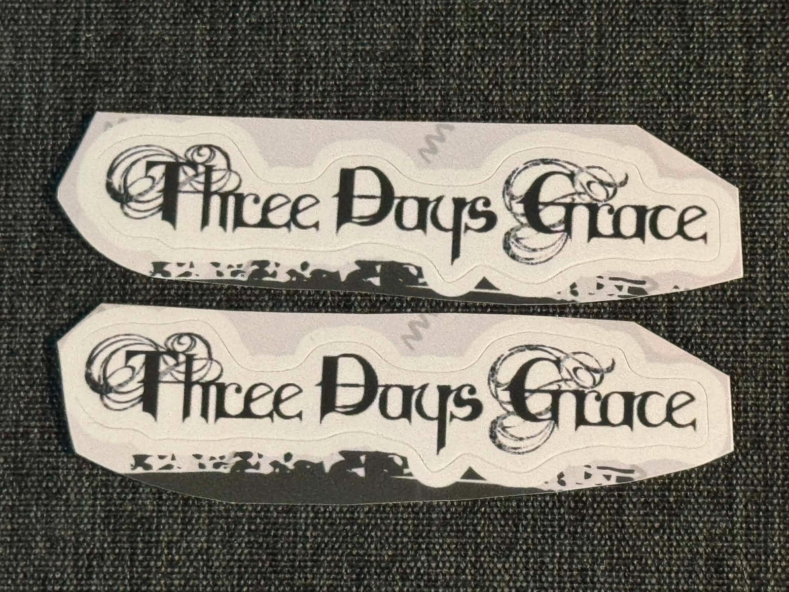 Lot (2) THREE DAYS GRACE 5/8" x 3 3/8" Band Logo STICKERS Black FAST! FREE!