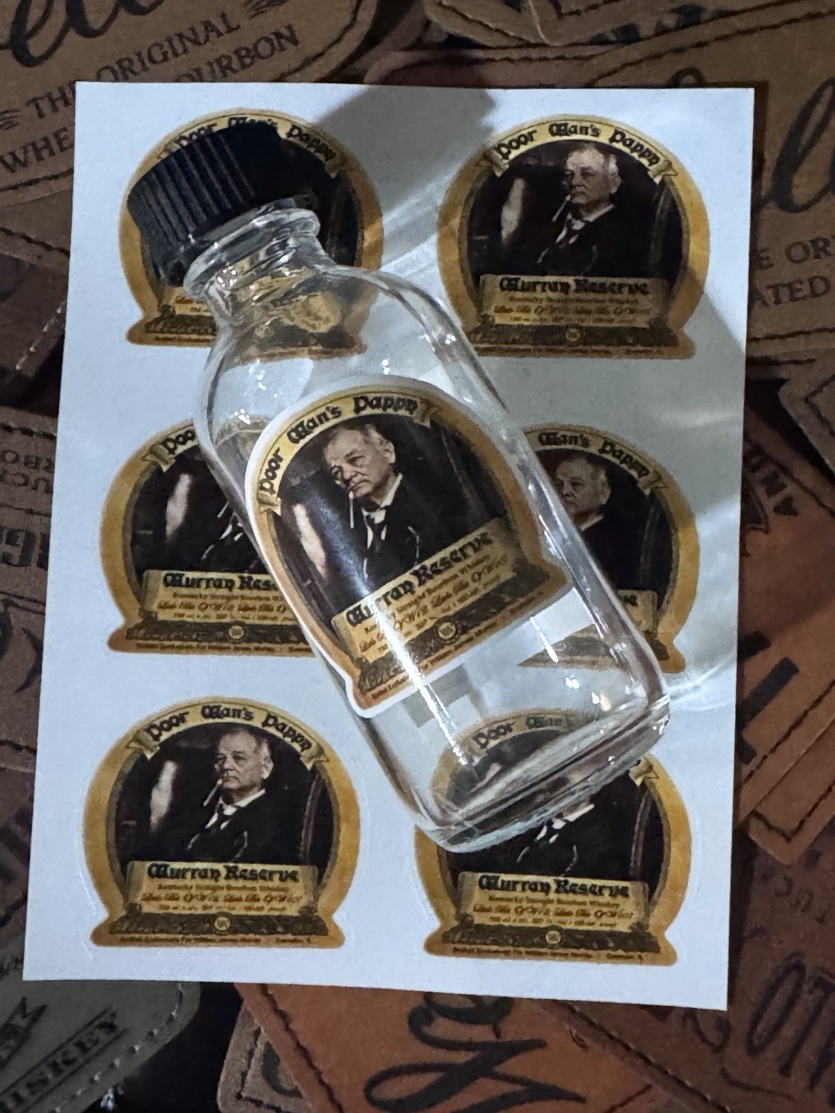 Vinyl Bottle Label Stickers – Poor Man’s Pappy Van Winkle – 6 Stickers