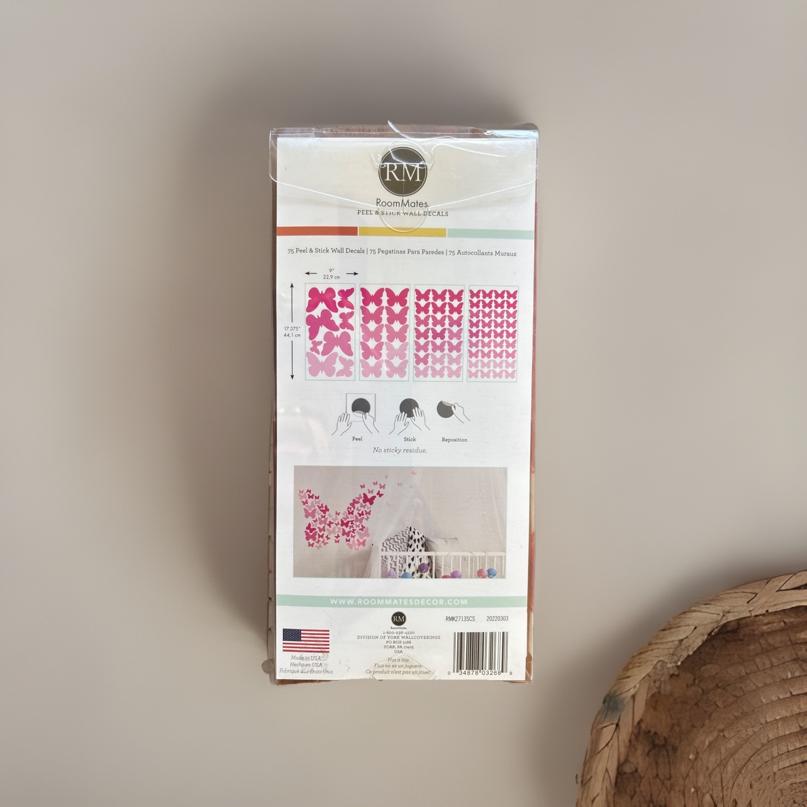 Roommates Peel And Stick Wall Decals 75 Pieces New