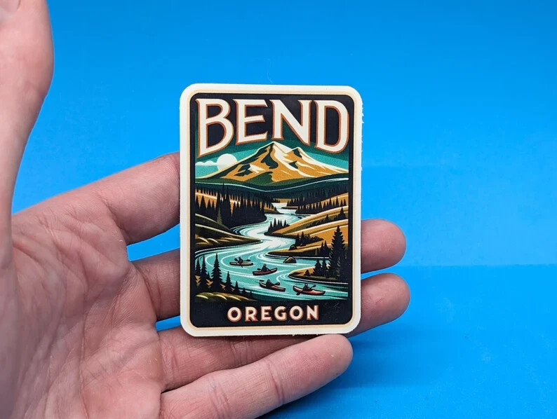 Bend Oregon Travel Sticker – Decal for Laptop, Car, Water Bottle, or Suitcase