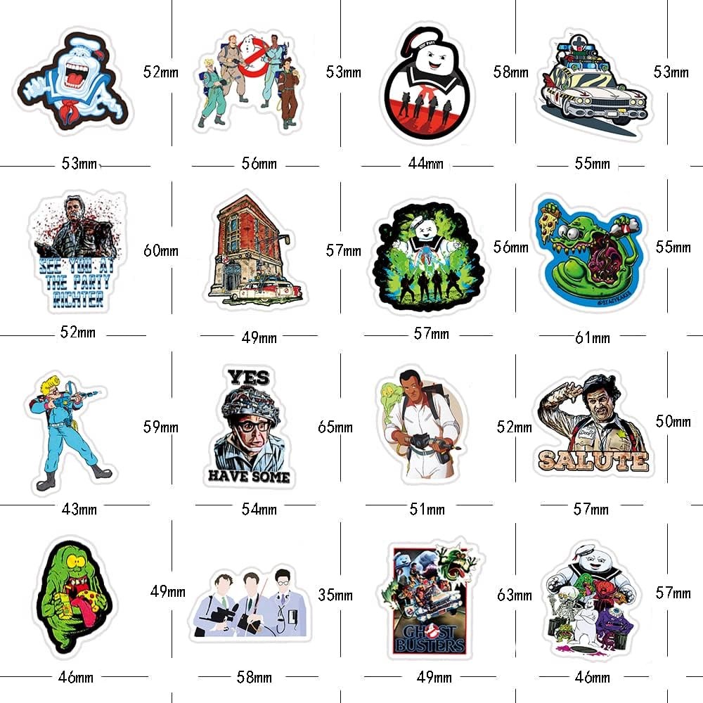 50PCS Ghostbusters Stickers – Vinyl Waterproof Movie Stickers for Kids & Adults
