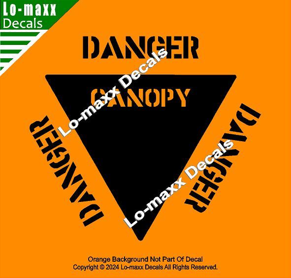 Danger Canopy Military Combat Aircraft Markings Stencil Font Die Cut Vinyl Decal