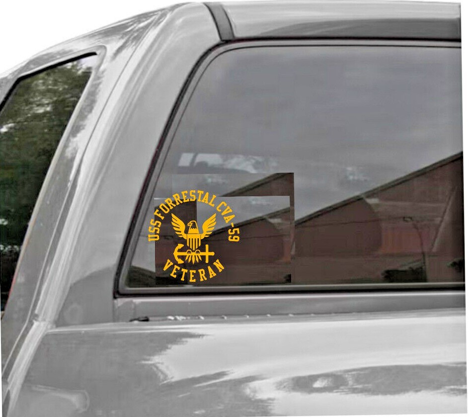USS FORRESTAL CVA-59 VETERAN Vinyl Decal STYLE 1 U.S. NAVY