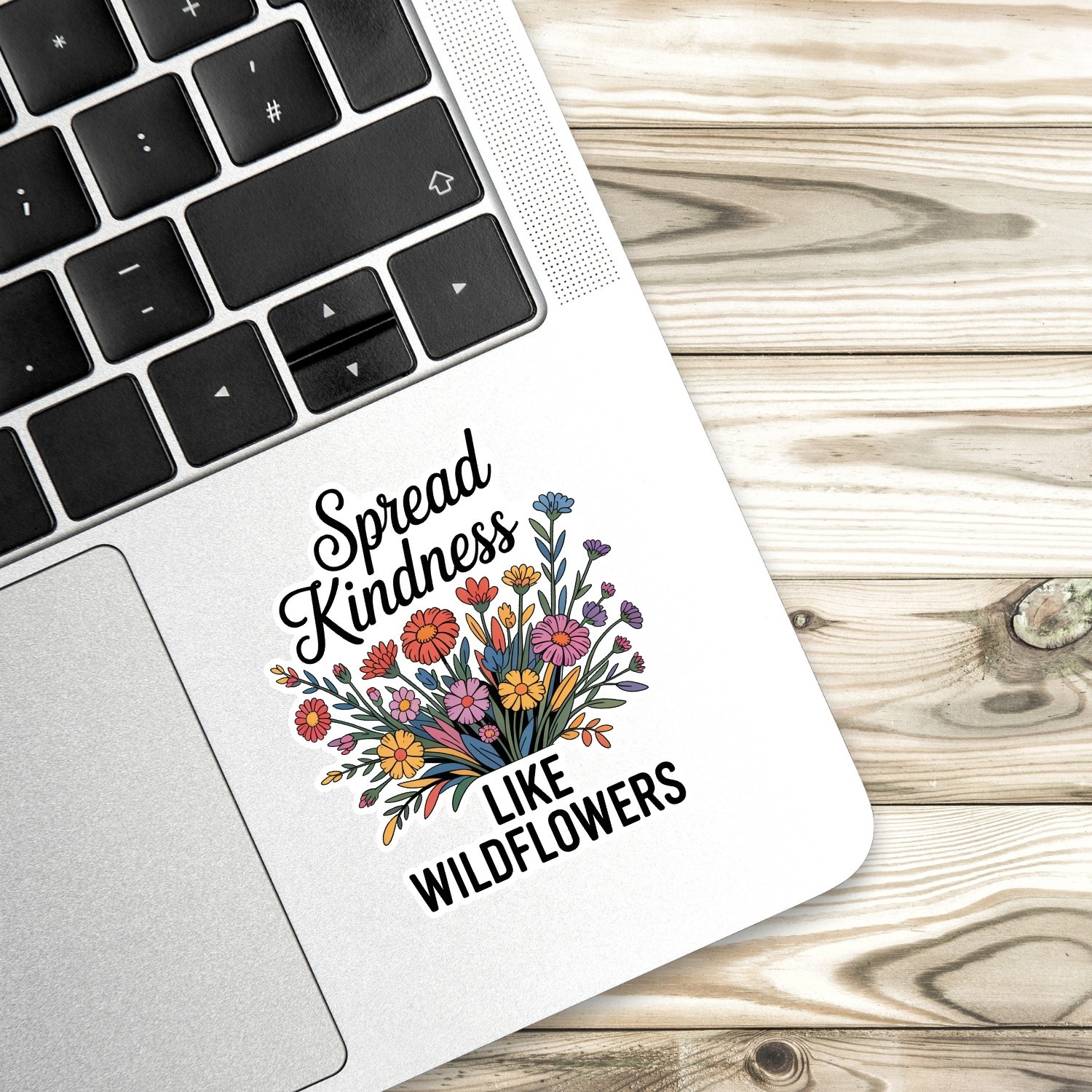 Spread Kindness Like Wildflowers Stickers: Floral Vinyl Decals – 4PCS