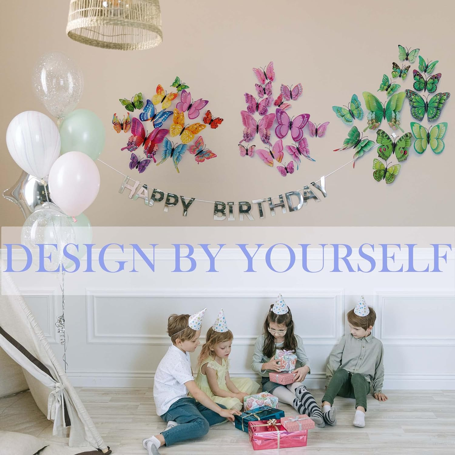 Butterfly Wall Decor 24/48 PCS, 3D Butterflies Stickers for Party Decorations wi