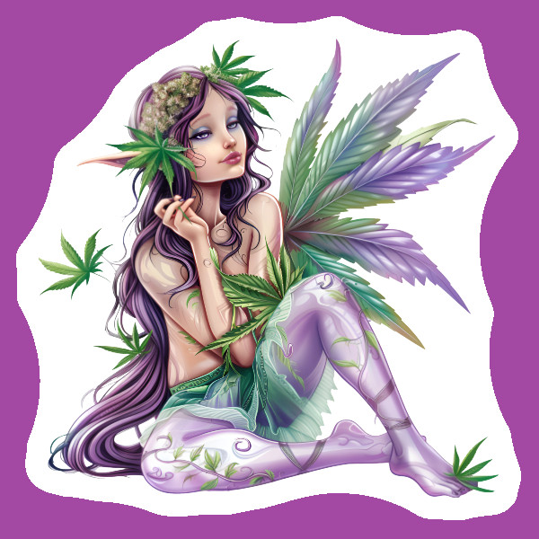Weed Fairy Vinyl Decal 420 Stoner Gifts Weatherproof Sticker Fairycore Grimm