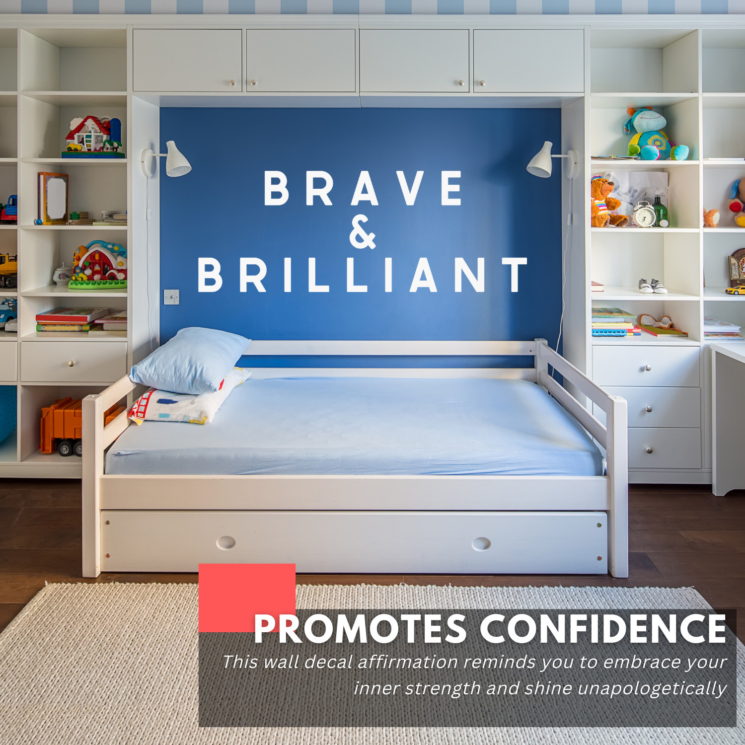 Brave & Brilliant Inspirational Wall Decal Sticker Quote Home Vinyl Decor