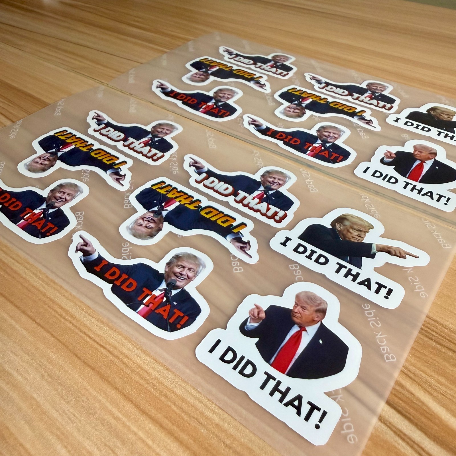 Trump "I DID THAT!" Stickers Assorted 100pc Waterproof Vinyl Decals Gas Pump 2"
