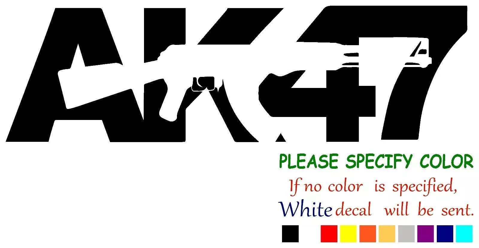 AK-47 Adhesive Vinyl Decal Sticker Car Truck window Various Sizes