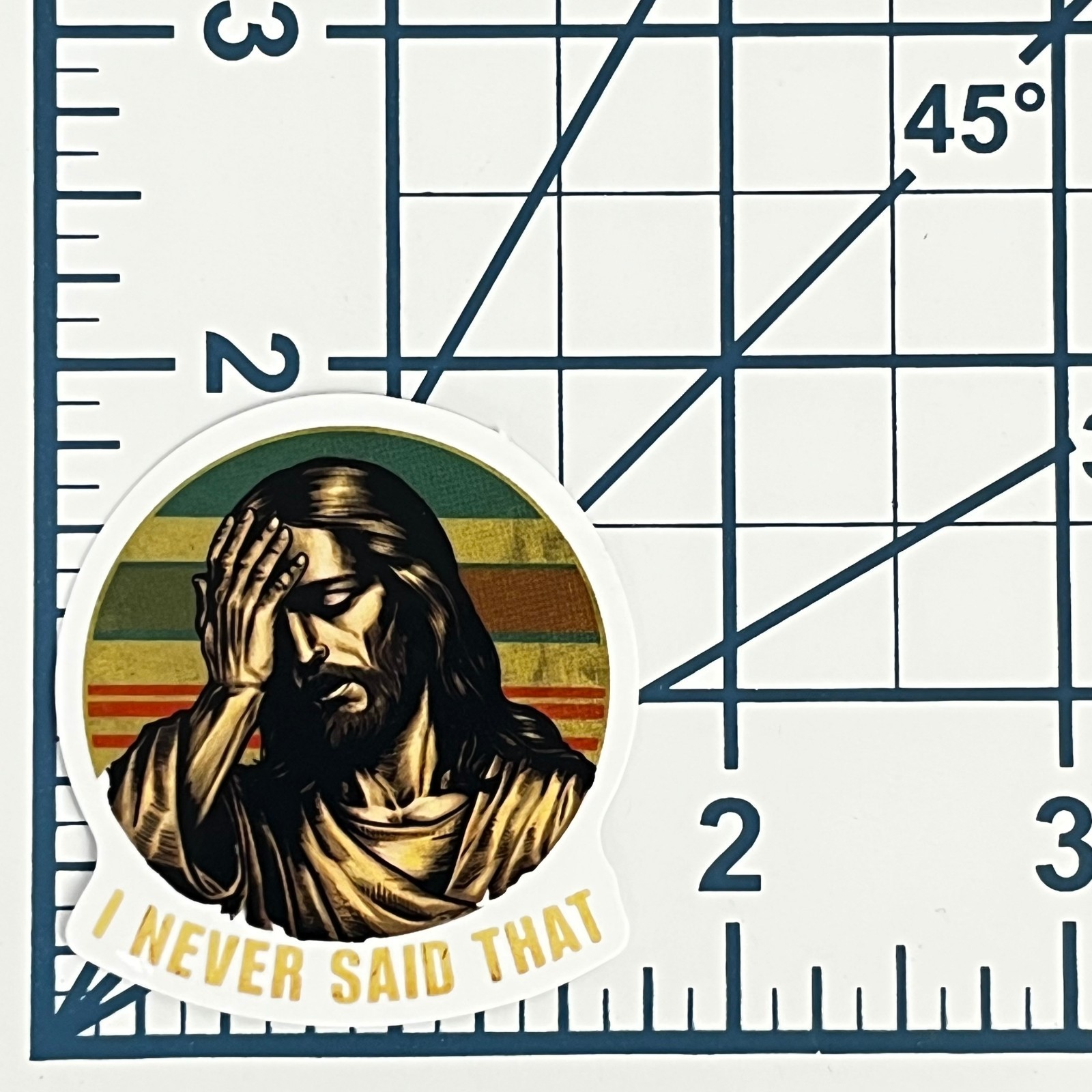 Jesus Facepalm Vinyl Sticker Funny I Never Said That Retro Religious Humor Gift