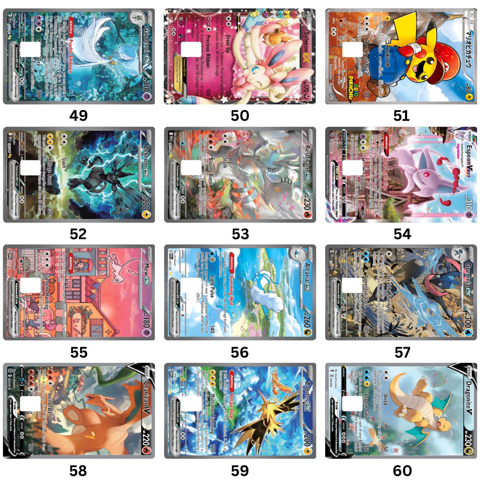 Custom Glossy Pokemon Credit Card Sticker/Cover Decals/High Quality Print