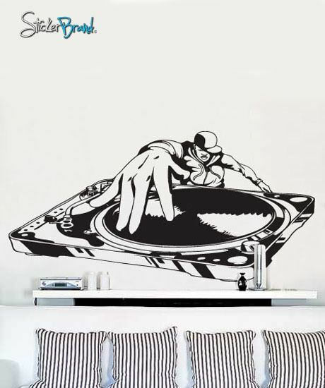 Stickerbrand Vinyl Wall Decal Sticker DJ Turntable Urban Hip Hop Music #335