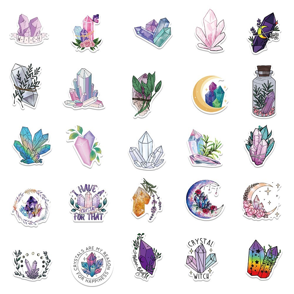 100pcs SPIRITUAL Stickers Pack, Crystal Potion Gothic Stickers, #193216
