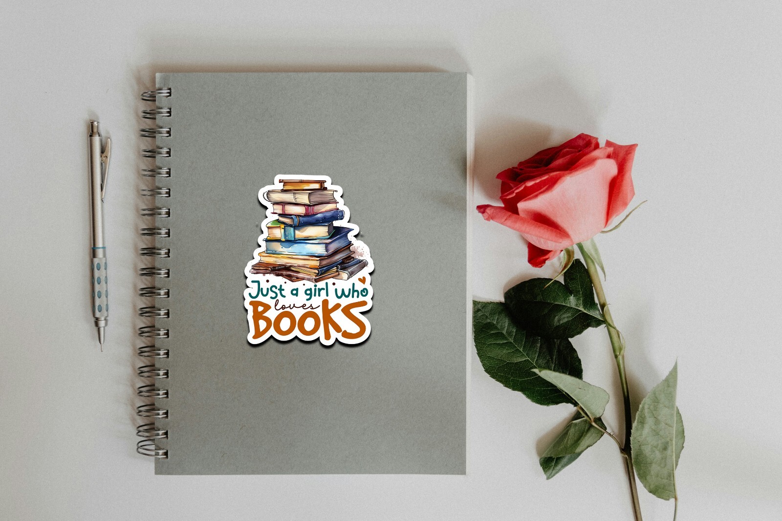 Just A Girl Who Loves Books Sticker I Cute | Waterproof | Laptop | Water Bottle