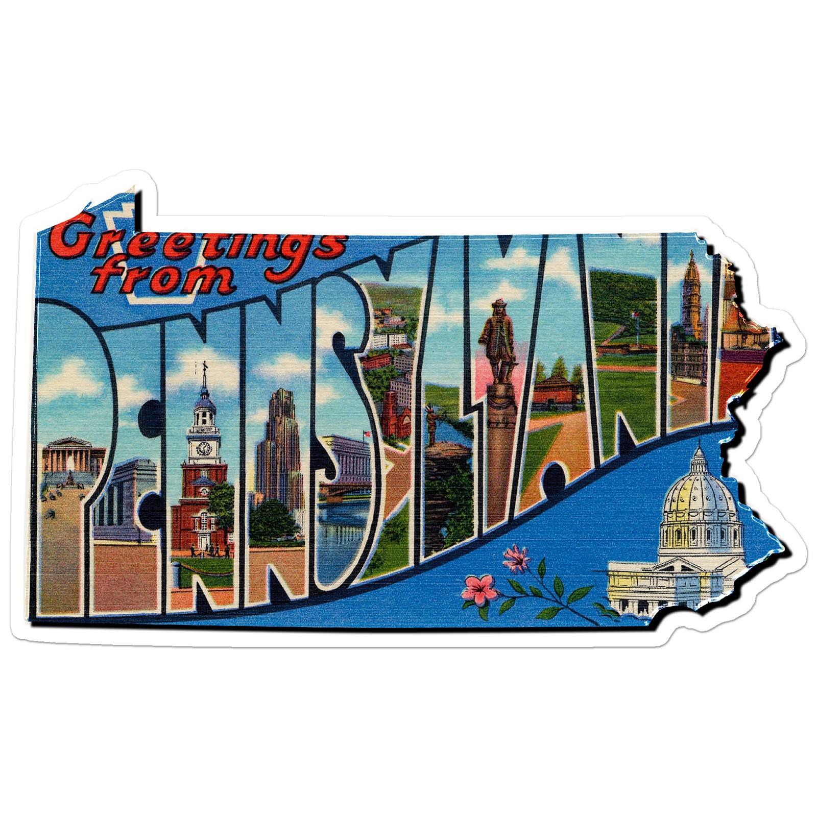 Pennsylvania Vintage Map – Vinyl Decal Sticker – Car Window Laptop – ebn8885
