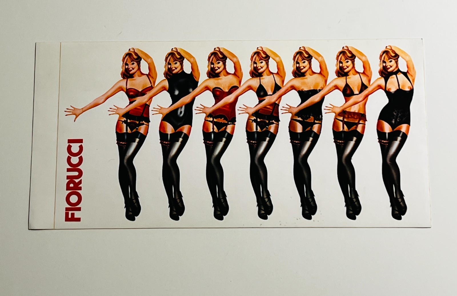 1974 FIORUCCI 7 Women in Lingerie Sticker Very RARE & Cool Milano !