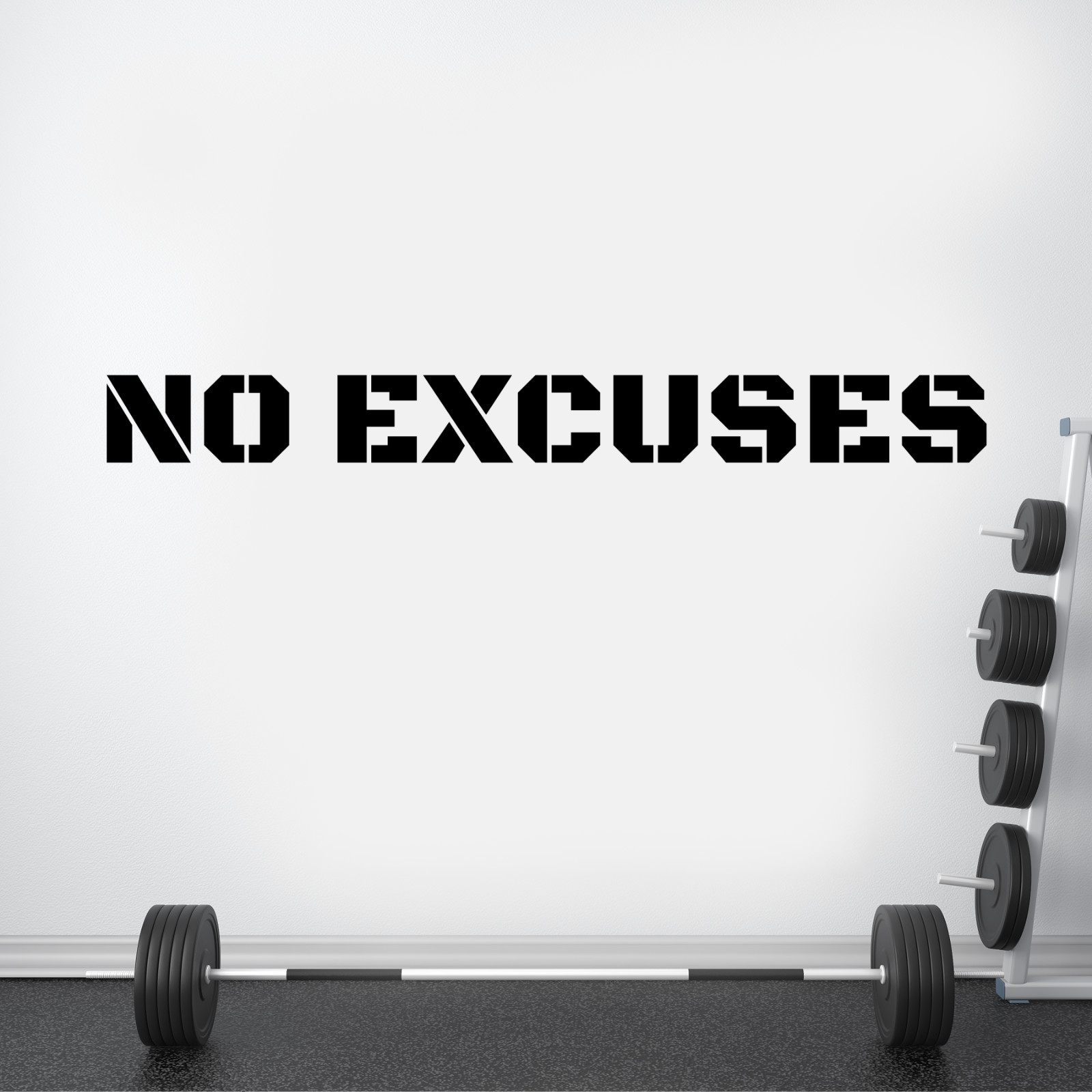 NO Excuses Vinyl Decal Sticker | Gym Wall Decal | Fitness Wall Decor