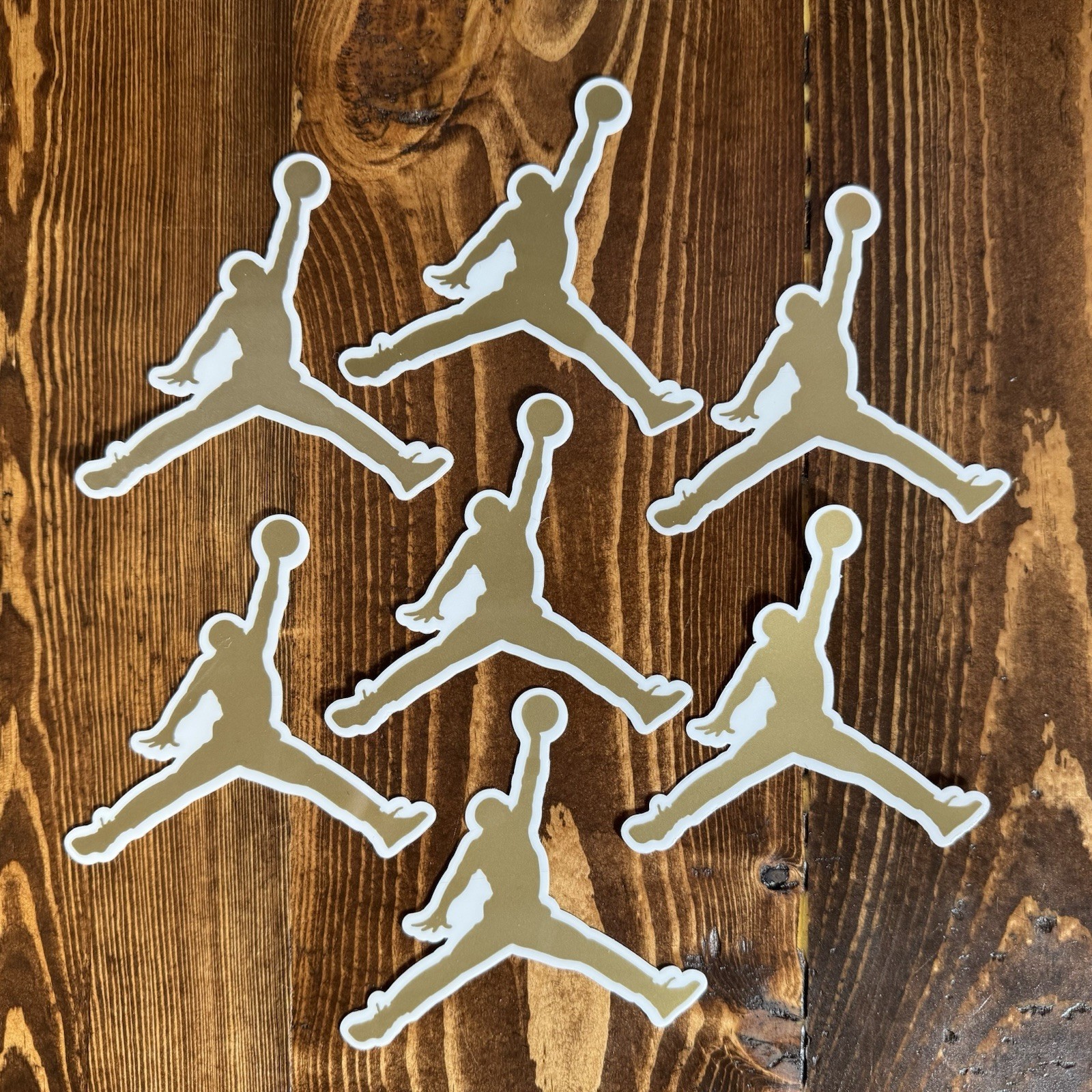 7 PACK Authentic Air Jordan Jumpman Sticker (3.5" x 3.5") Nike Gold Flight Logo