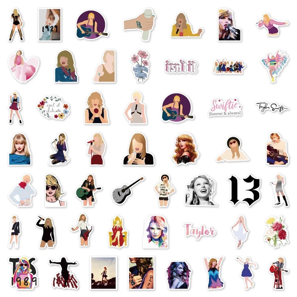 Era’s Tour Stickers 50pk Mixed Eras Stickers Fun Cute Girly Stickers