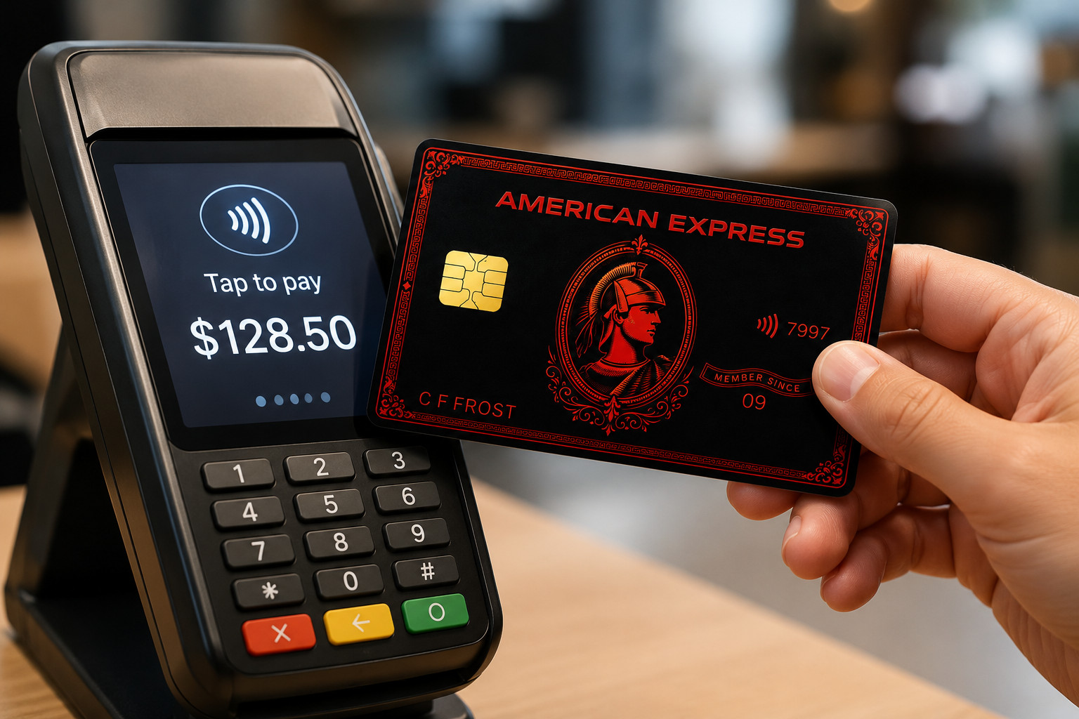 Luxury Black Red American Express Debit Card Credit Card Skin Vinyl Sticker
