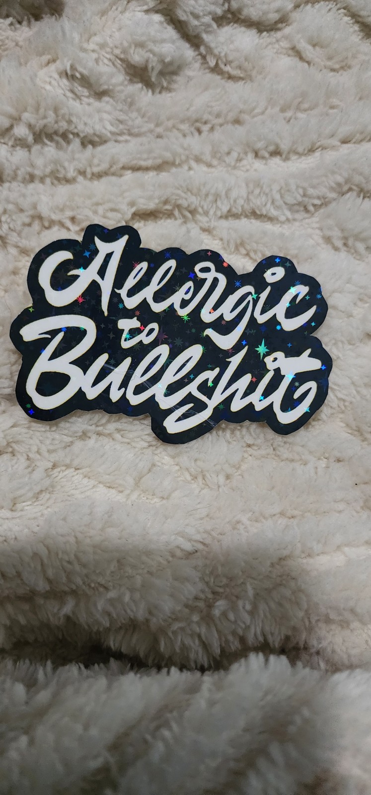 Allergic to Bullshit Vinyl Black And White Sticker 3×2