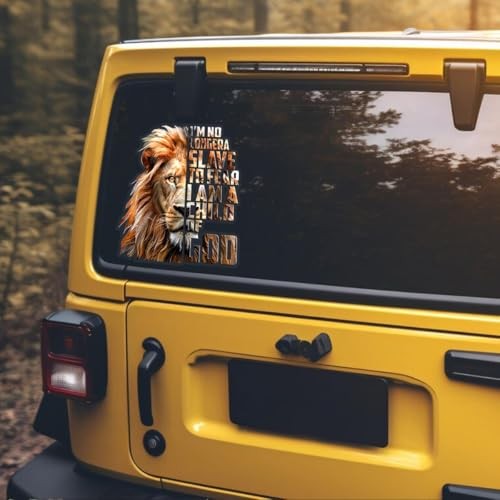 Premium Lion Car Decals, Funny Animal Waterproof Vinyl Sticker, 9×9 inches