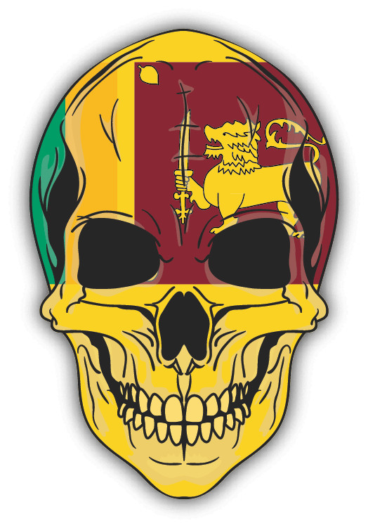 Skull Flag Sri Lanka Car Bumper Sticker Decal