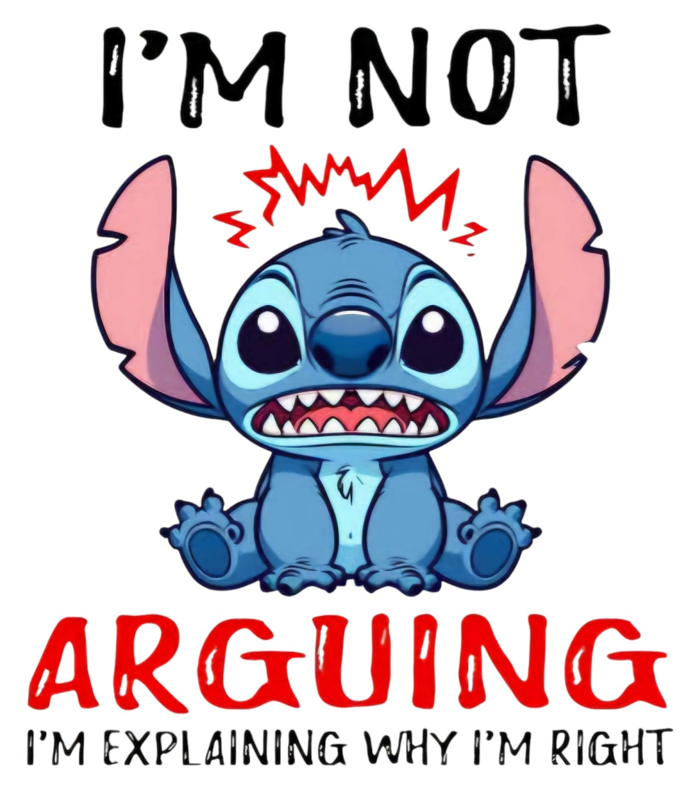 I'm not Arguing Stitch Sticker Decal Laptop Wall Mirror Cup Tumblr Locker Bin