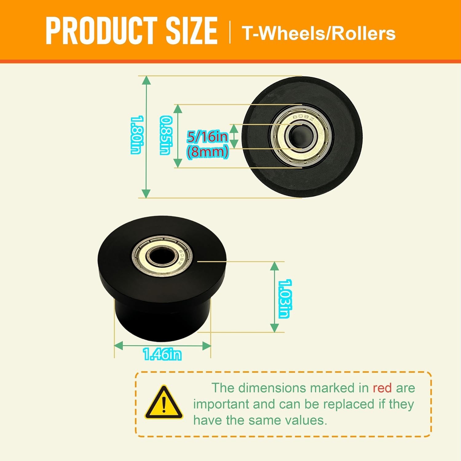 Upgraded Machined Wheels/Rollers Compatible with Total Gym,Replacement Parts for