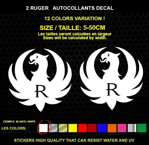 2 RUGER sticker Genuine decal sticker WATERPROOF STICKERS