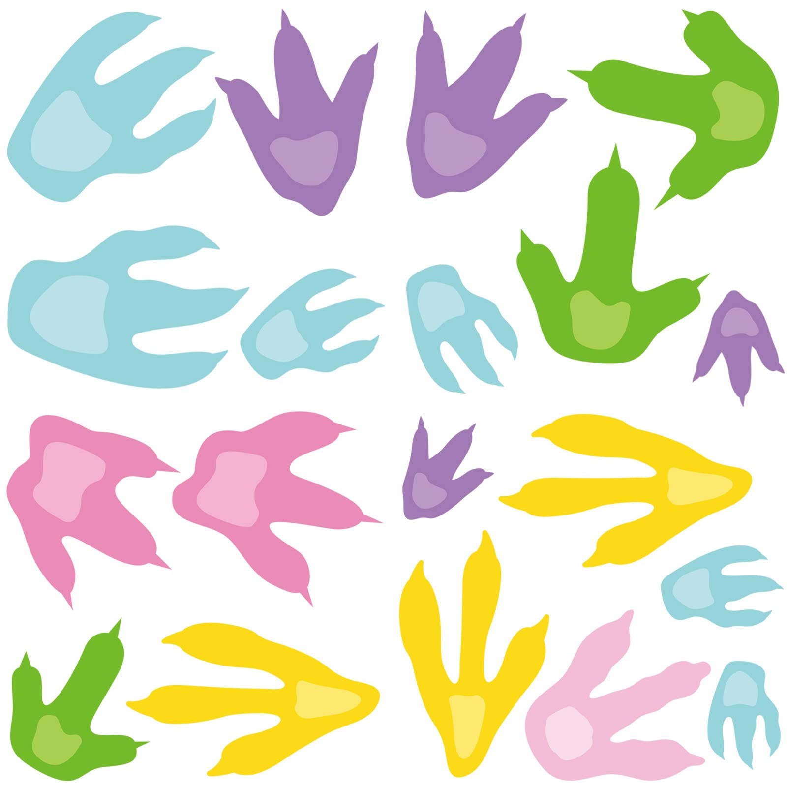 48 Pcs Dinosaur Footprint Stickers Wall Decals for Floor Removable Dinosaur F…