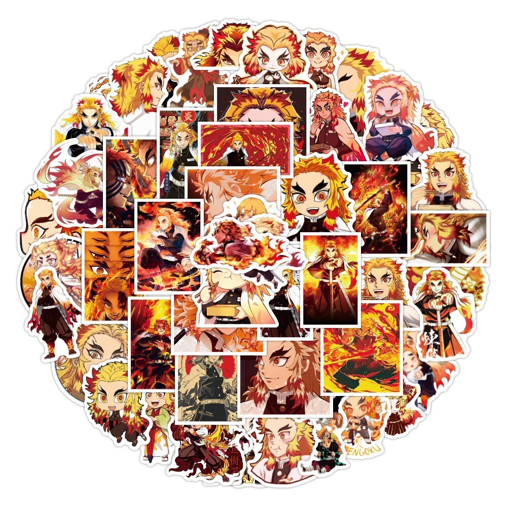 100Pcs Rengoku Kyoujurou Anime Sticker for Adults Teens Girls Water Bottles