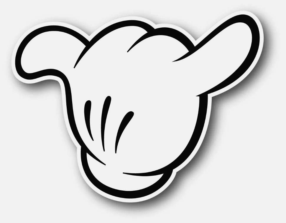 Cartoon Mickey Hang Loose Ten Shaka sticker Logo laptop vinyl decal