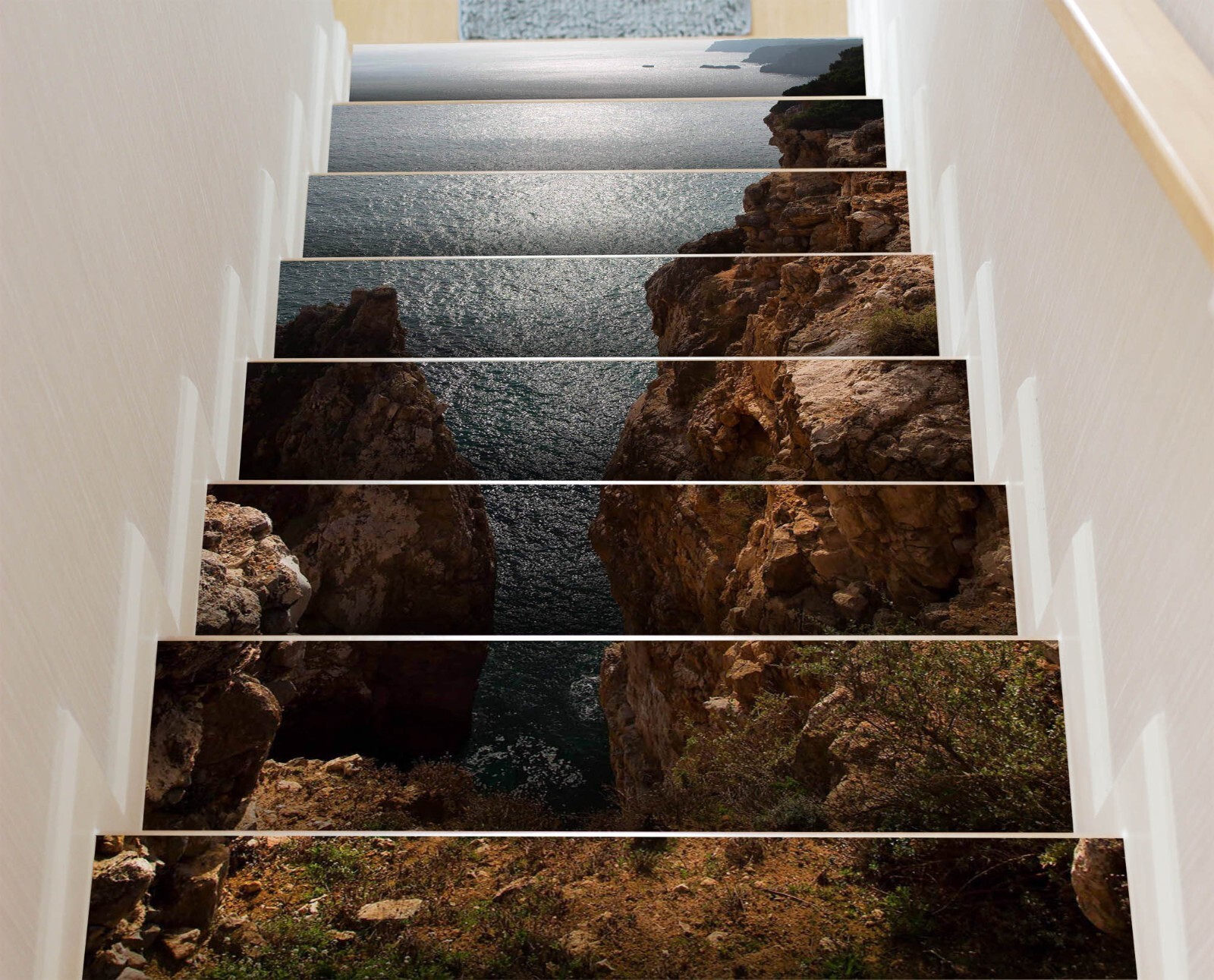 3D Ancient Coast W158 Stairs Risers Decoration Photo Mural Vinyl Wallpaper Vera