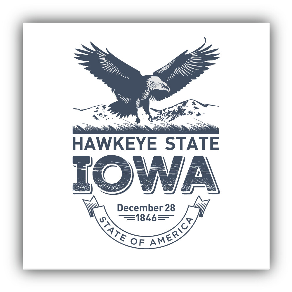 Iowa USA State Vintage Vinyl Sticker Car Bumper Decal