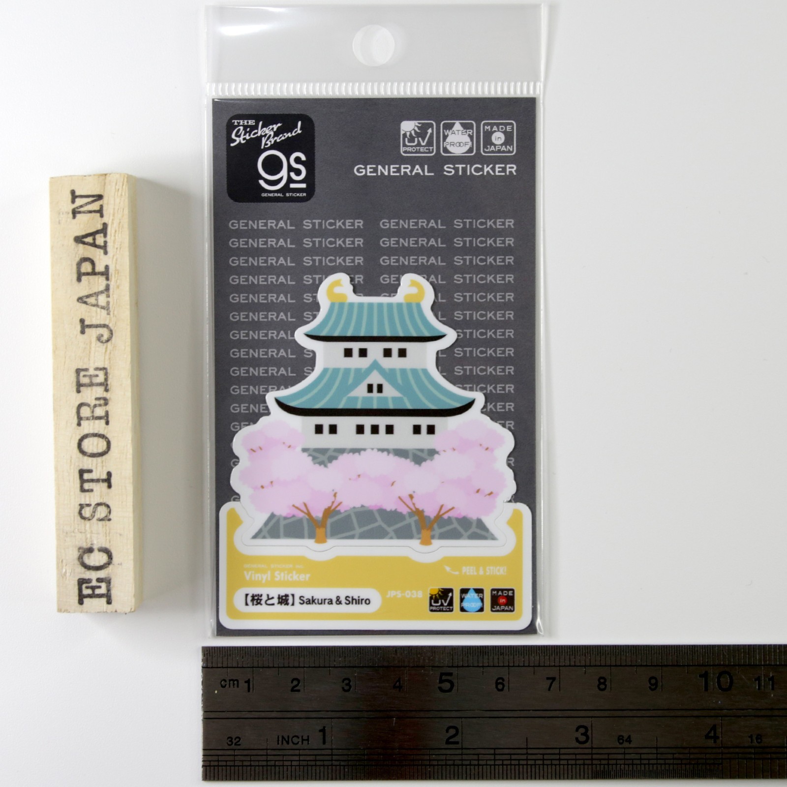 Japanese Sakura Castle Sticker Cherry Blossoms Shiro Made in Japan