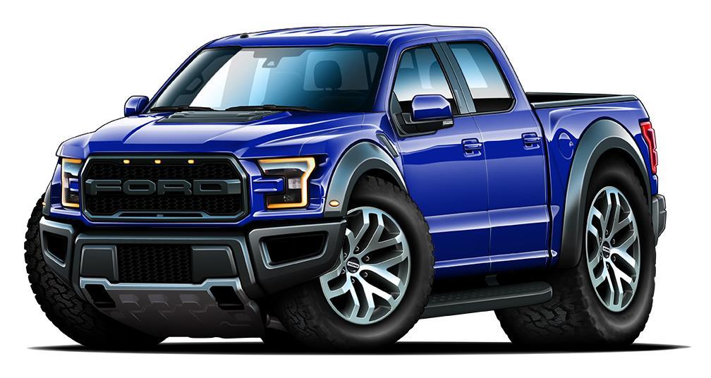 2017-20 Ford Raptor F150 Pickup Truck Car-toon Wall Art Graphic Sticker