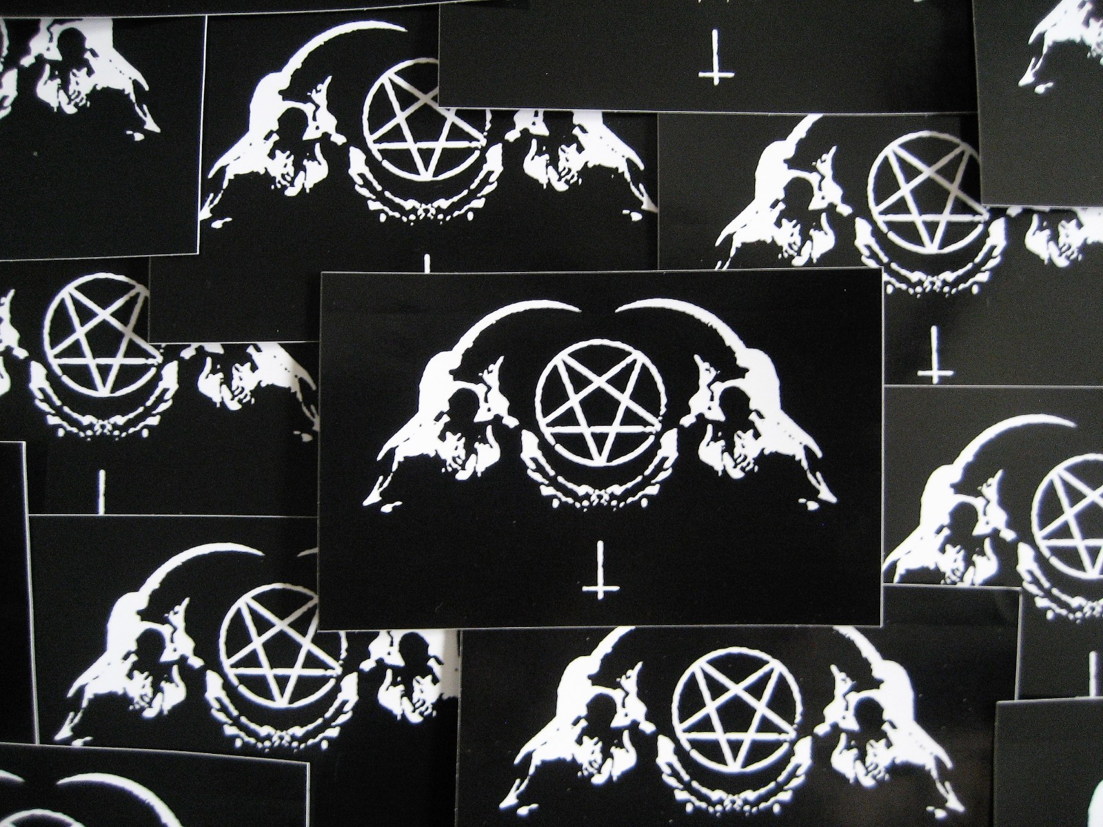 Goat Skull Sticker Occult Bumper Decal Baphomet Satanic Leviathan Pentagram