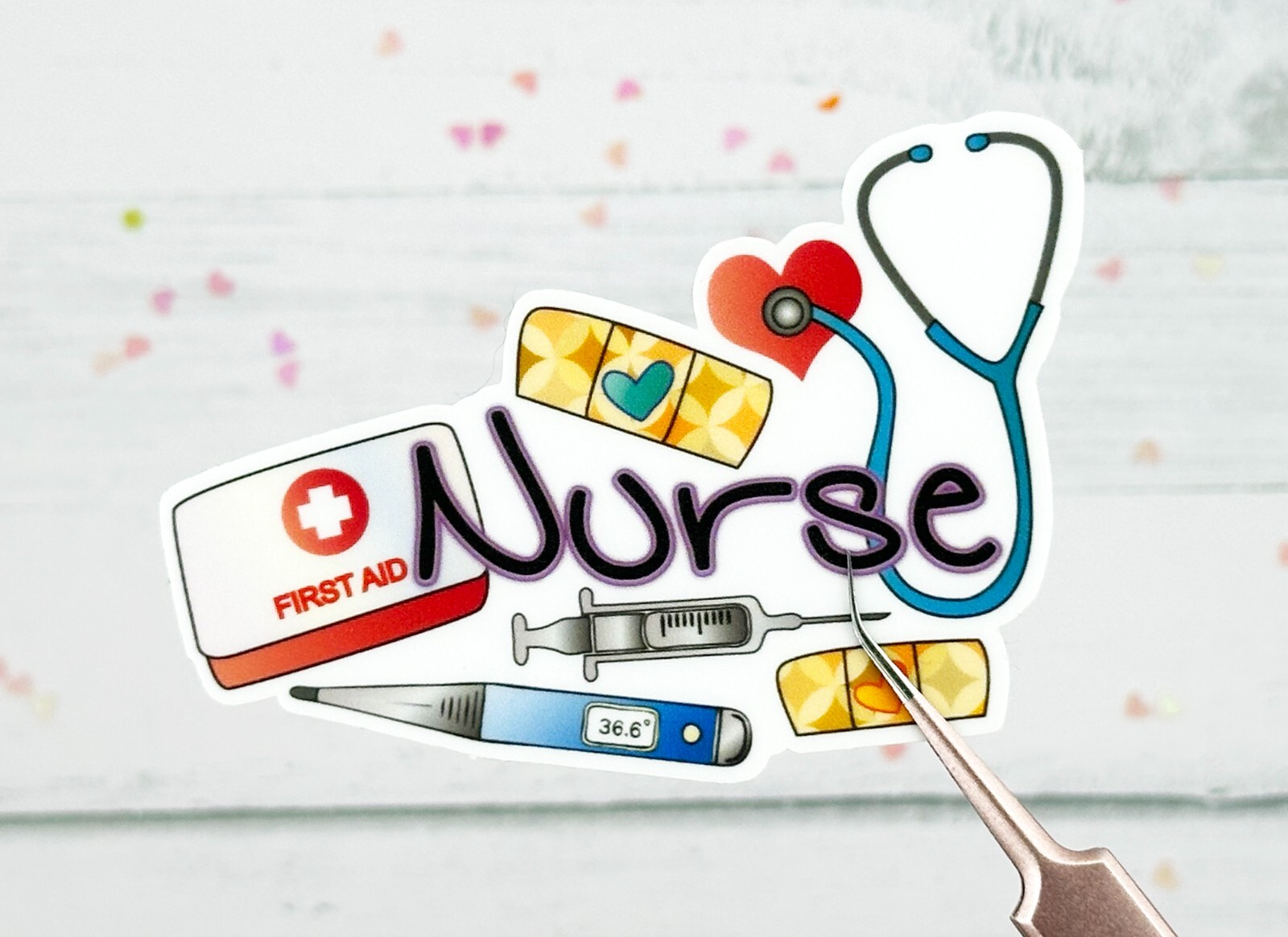 Nurse Sticker Medical Water Bottle Vinyl Decal Matte Finish 3 Inch Wide