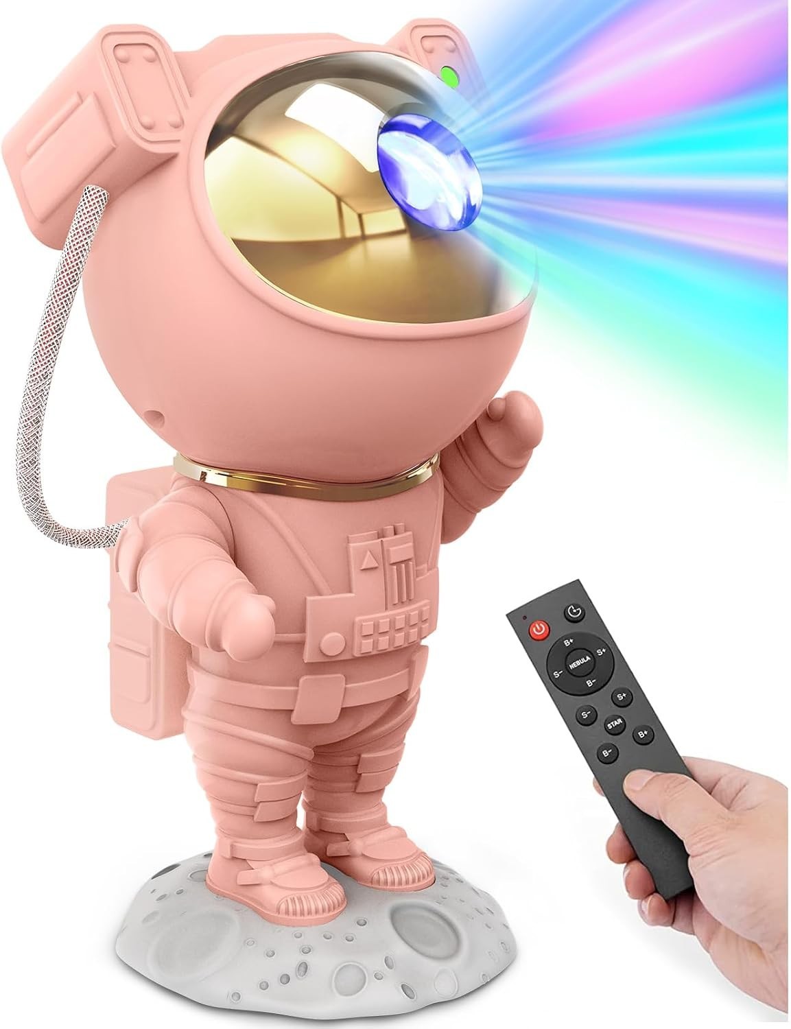 Versatile Pink Astronaut Galaxy Projector – Cute Night Light for Aesthetic Rooms