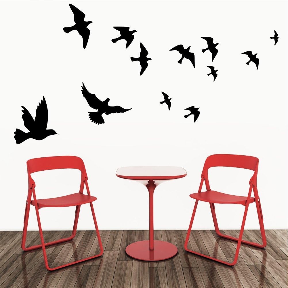 Unique Irregular Shape Black Bird Wall Decal – Modern Vinyl Art for Walls