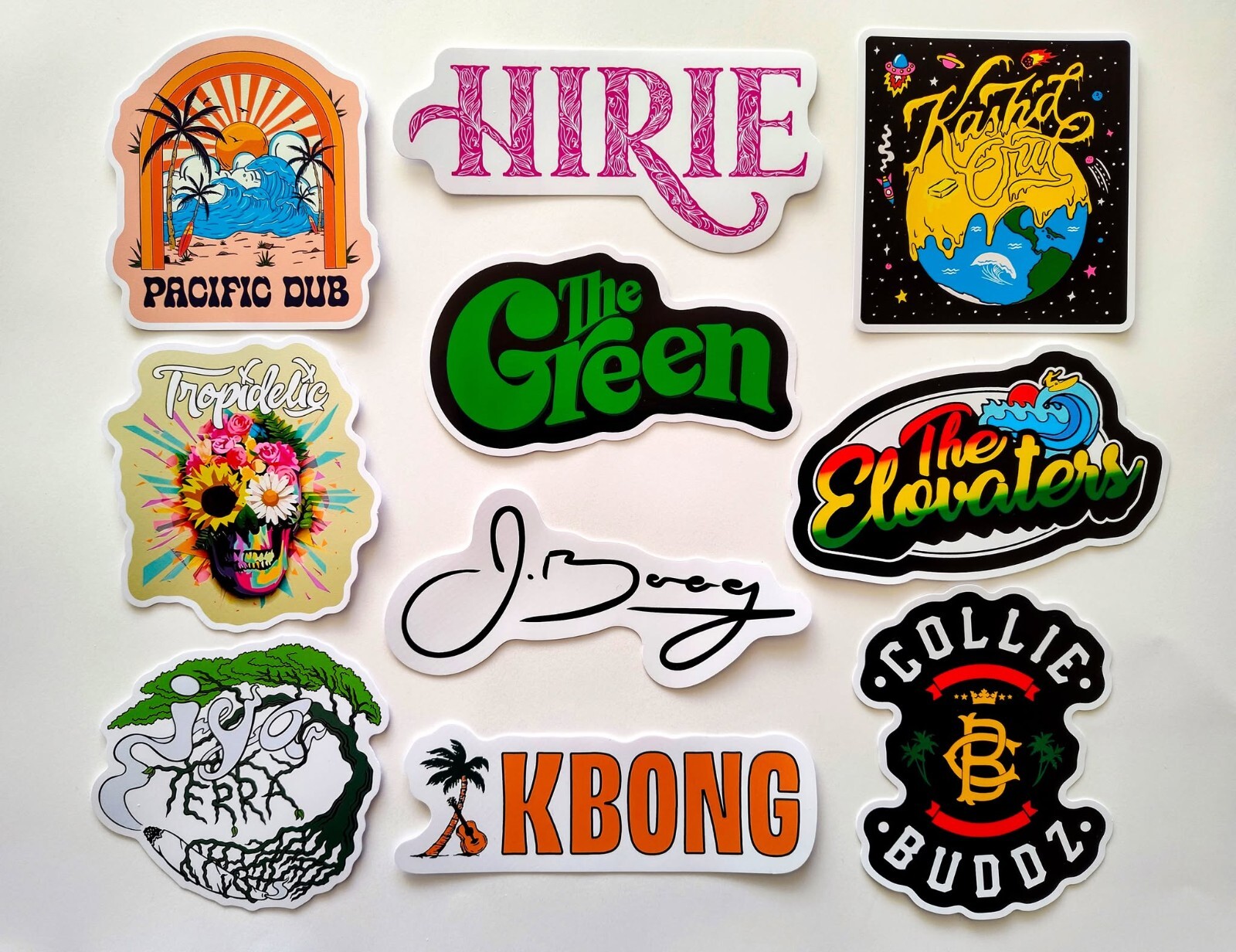 Modern Reggae Sticker Set (10) Collie Buddz K Bong Hirie Pacific Dub Elovaters