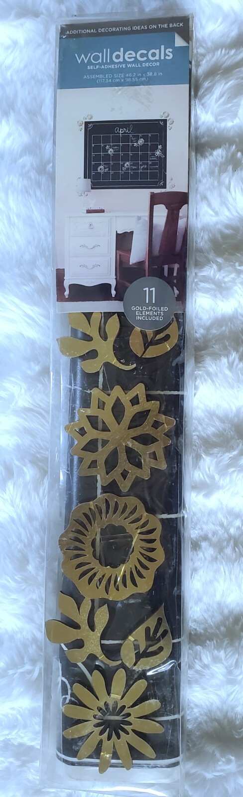 DCWV Home Self Adhesive Wall Calendar w/ 11 Gold Foiled Elements/ Decals