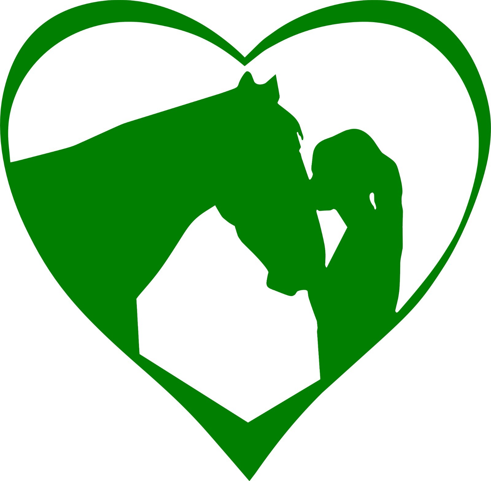 Horse with a girl in a heart decal In your choice of color 4.5 x 4.5