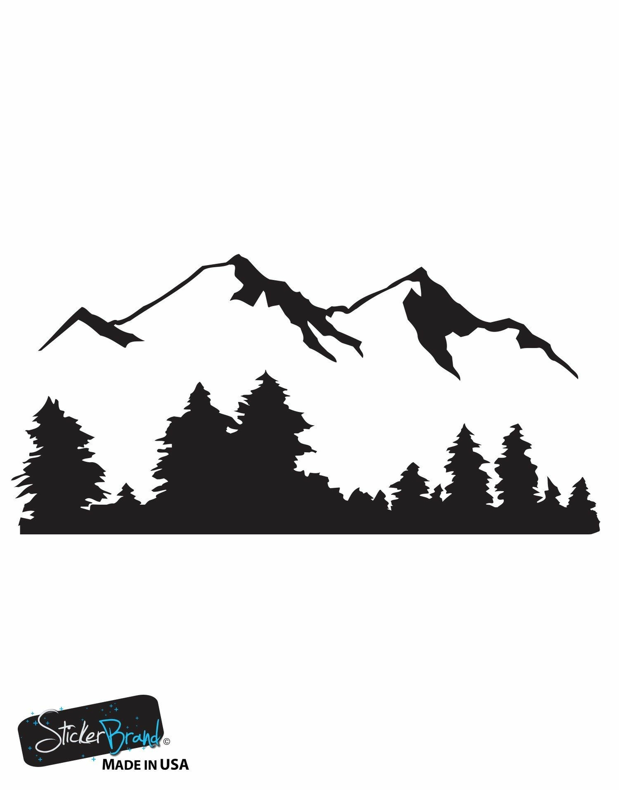 Stickerbrand Snow Mountain View Forest Trees Wall Decal Sticker #194