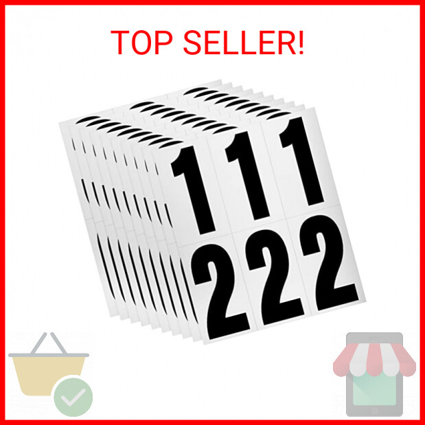 60 Numbers, Reflective Adhesive Mailbox Number Pack, 3", Waterproof Number Stick