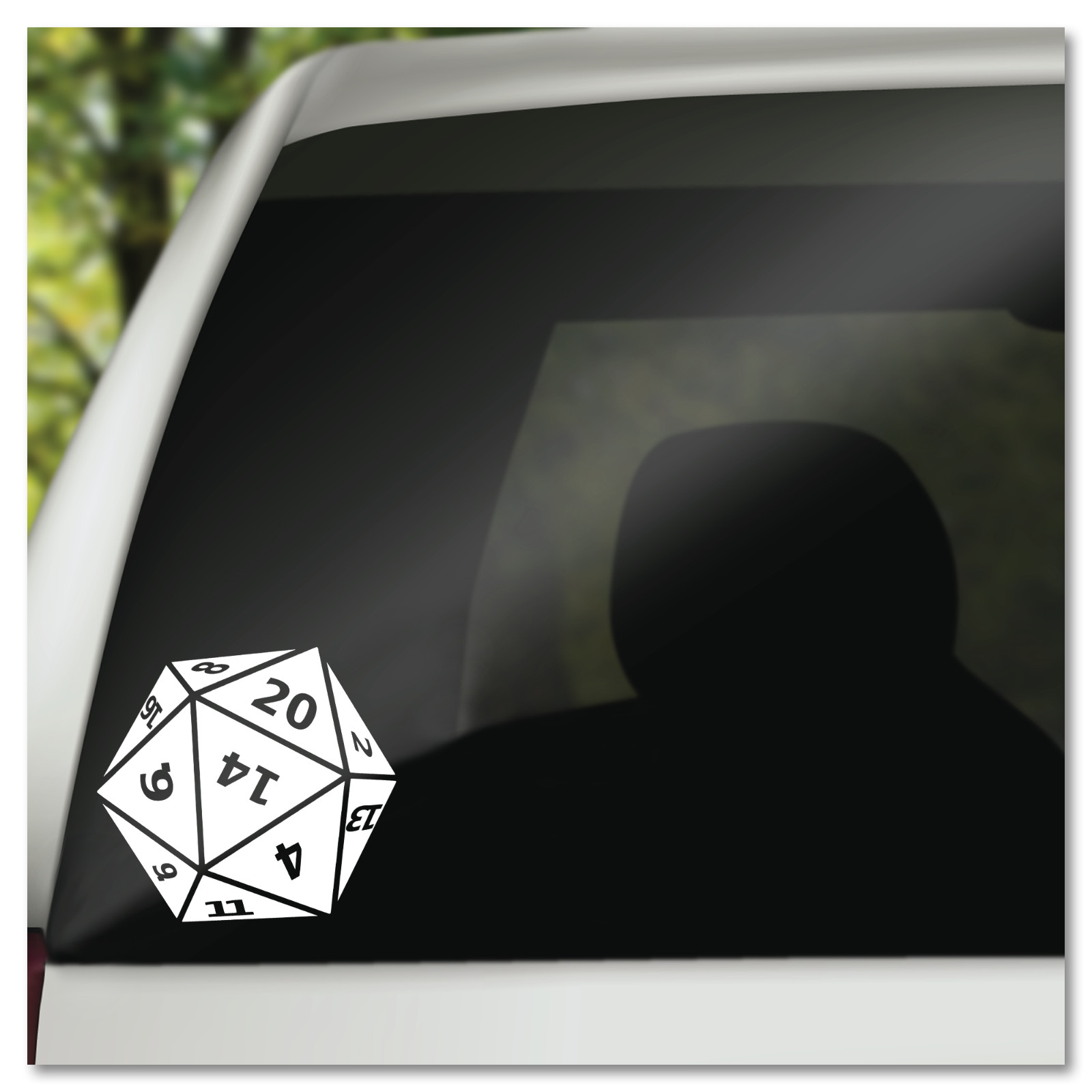 6" 20 Sided Die D&D Dungeons & Dragons Vinyl Decal Sticker